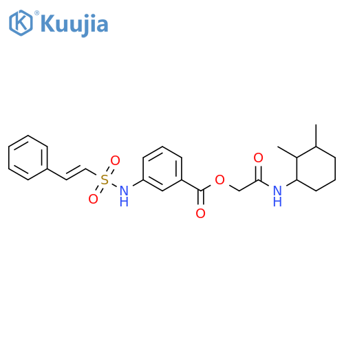 2-[(2,3-Dimethylcyclohexyl)amino]-2-oxoethyl 3-[[[(1E)-2-phenylethenyl]sulfonyl]amino]benzoate structure