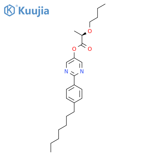 Propanoic acid, 2-butoxy-, 2-(4-heptylphenyl)-5-pyrimidinyl ester, (R)- structure