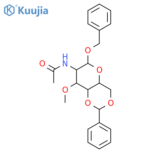 Benzyl 2-Acetamido-4,6-O-benzylidene-2-deoxy-3-O-methyl-α-D-glucopyranoside structure