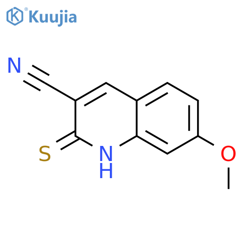 3-Quinolinecarbonitrile,1,2-dihydro-7-methoxy-2-thioxo- structure