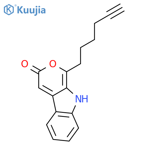 Pyrano[3,4-b]indol-3(9H)-one, 1-(5-hexynyl)- structure