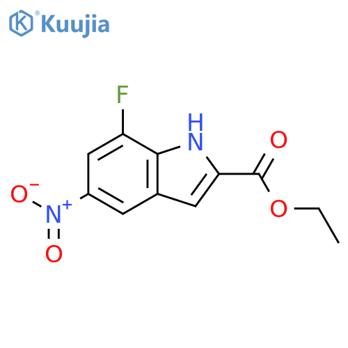 ethyl 7-fluoro-5-nitro-1H-indole-2-carboxylate structure