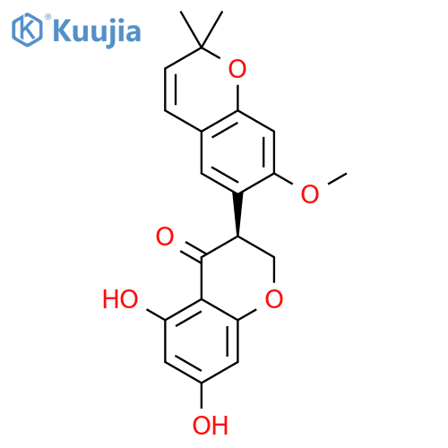 [3,6'-Bi-2H-1-benzopyran]-4(3H)-one,7,8'-dihydroxy-5-methoxy-2',2'-dimethyl-, (3S)- structure