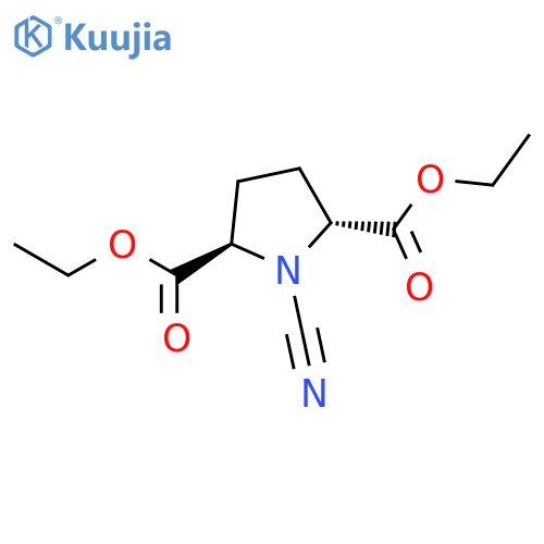 2,5-Pyrrolidinedicarboxylic acid, 1-cyano-, diethyl ester, trans- structure