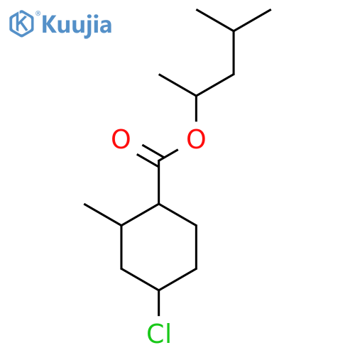 Cyclohexanecarboxylic acid, 4-chloro-2-methyl-, 1,3-dimethylbutyl ester structure