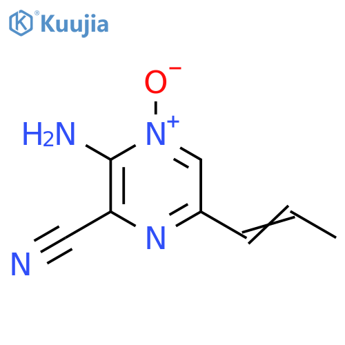 2-Pyrazinecarbonitrile,3-amino-6-(1-propen-1-yl)-, 4-oxide structure