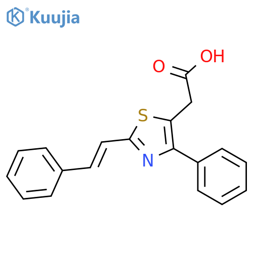 5-Thiazoleacetic acid,4-phenyl-2-(2-phenylethenyl)- structure