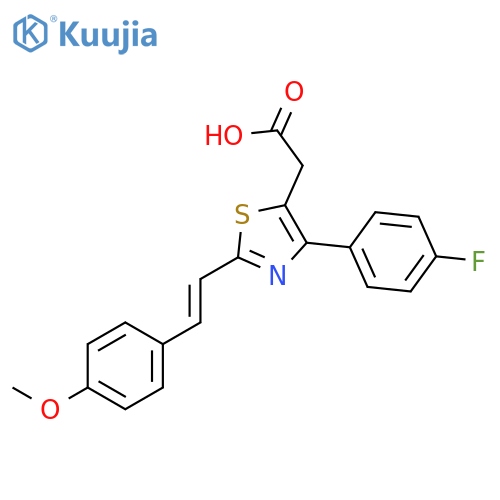 5-Thiazoleacetic acid,4-(4-fluorophenyl)-2-[2-(4-methoxyphenyl)ethenyl]- structure