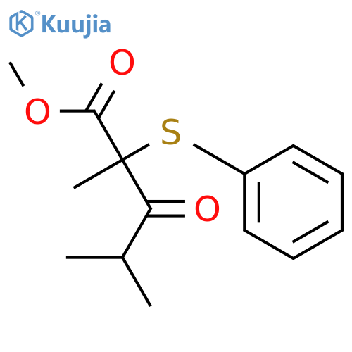 Pentanoic acid, 2,4-dimethyl-3-oxo-2-(phenylthio)-, methyl ester structure