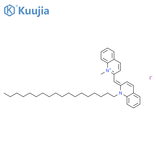 Quinolinium, 1-methyl-2-[(1-octadecyl-2(1H)-quinolinylidene)methyl]-,iodide structure