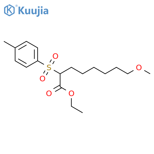 Octanoic acid, 8-methoxy-2-[(4-methylphenyl)sulfonyl]-, ethyl ester structure