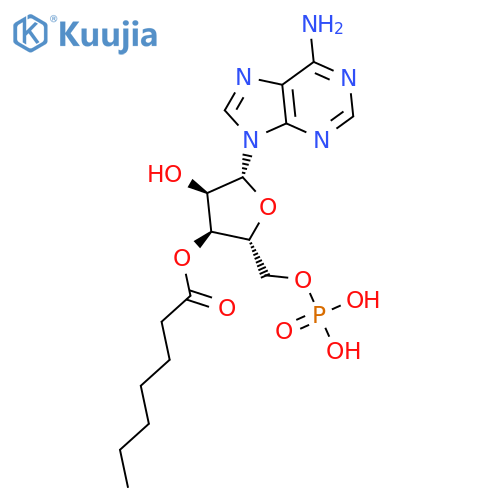 5'-Adenylic acid, 3'-heptanoate structure