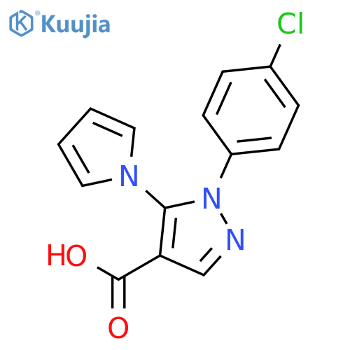 1-(4-Chlorophenyl)-5-(1H-pyrrol-1-yl)-1H-pyrazole-4-carboxylic acid structure