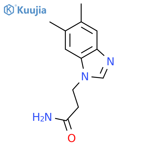 3-(5,6-Dimethyl-1H-1,3-benzodiazol-1-yl)propanamide structure