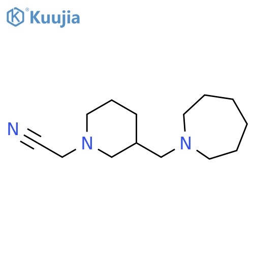 1-Piperidineacetonitrile, 3-[(hexahydro-1H-azepin-1-yl)methyl]- structure