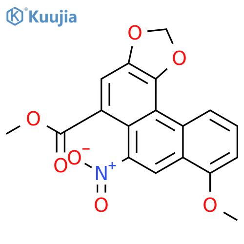 Phenanthro[4,3-d]-1,3-dioxole-5-carboxylicacid, 8-methoxy-6-nitro-, methyl ester structure