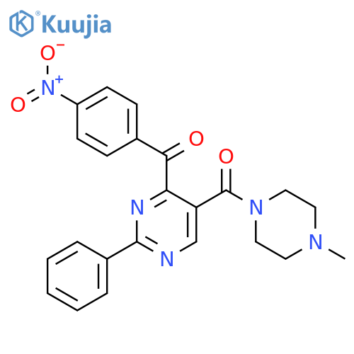 Piperazine,1-methyl-4-[[4-(4-nitrobenzoyl)-2-phenyl-5-pyrimidinyl]carbonyl]- (9CI) structure