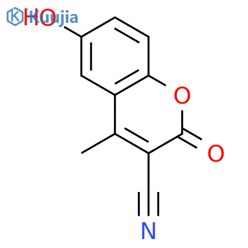 2H-1-Benzopyran-3-carbonitrile, 6-hydroxy-4-methyl-2-oxo- structure