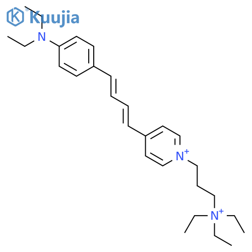 Pyridinium,4-[4-[4-(diethylamino)phenyl]-1,3-butadienyl]-1-[3-(triethylammonio)propyl]-,(E,E)- (9CI) structure