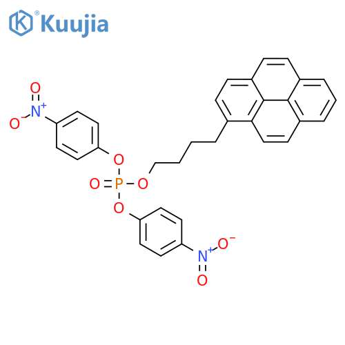 Phosphoric acid, bis(4-nitrophenyl) 4-(1-pyrenyl)butyl ester structure