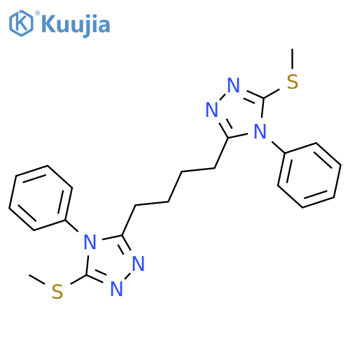 4H-1,2,4-Triazole, 3,3'-(1,4-butanediyl)bis[5-(methylthio)-4-phenyl- structure