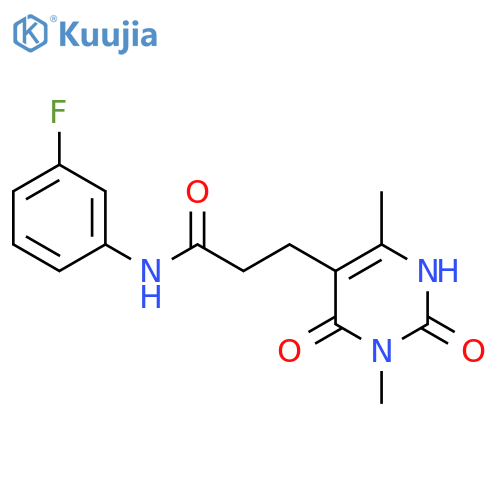 3-(3,6-dimethyl-2,4-dioxo-1,2,3,4-tetrahydropyrimidin-5-yl)-N-(3-fluorophenyl)propanamide structure