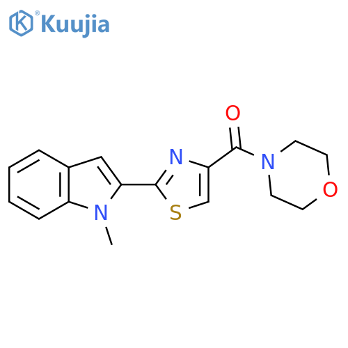 1-methyl-2-4-(morpholine-4-carbonyl)-1,3-thiazol-2-yl-1H-indole structure