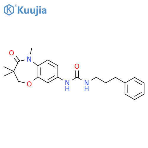 1-(3-phenylpropyl)-3-(3,3,5-trimethyl-4-oxo-2,3,4,5-tetrahydro-1,5-benzoxazepin-8-yl)urea structure