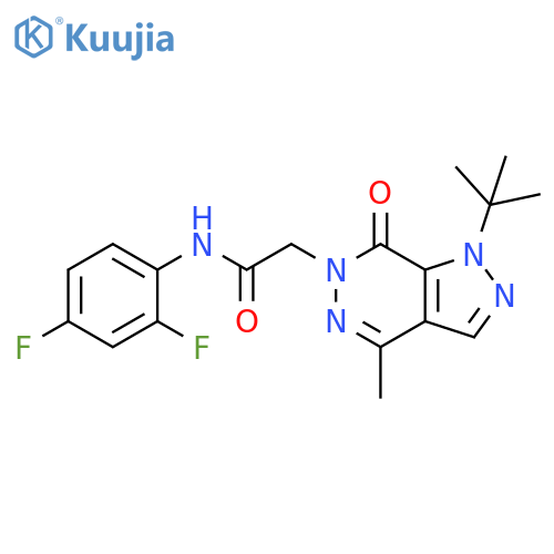 2-{1-tert-butyl-4-methyl-7-oxo-1H,6H,7H-pyrazolo3,4-dpyridazin-6-yl}-N-(2,4-difluorophenyl)acetamide structure