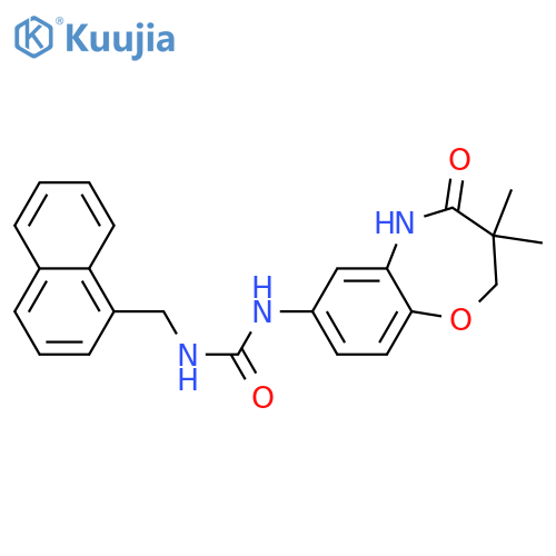 3-(3,3-dimethyl-4-oxo-2,3,4,5-tetrahydro-1,5-benzoxazepin-7-yl)-1-[(naphthalen-1-yl)methyl]urea structure