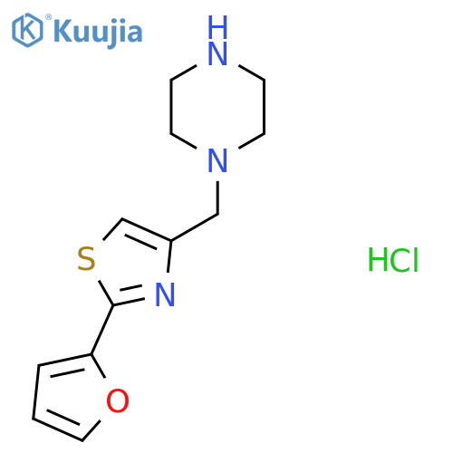 1-{2-(furan-2-yl)-1,3-thiazol-4-ylmethyl}piperazine hydrochloride structure
