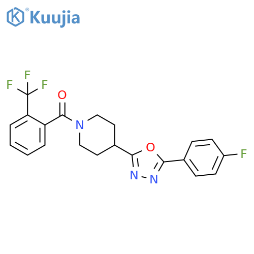 4-5-(4-fluorophenyl)-1,3,4-oxadiazol-2-yl-1-2-(trifluoromethyl)benzoylpiperidine structure
