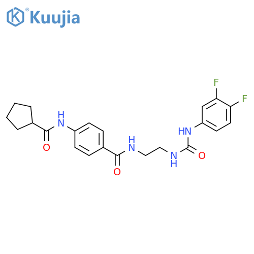 4-cyclopentaneamido-N-(2-{(3,4-difluorophenyl)carbamoylamino}ethyl)benzamide structure