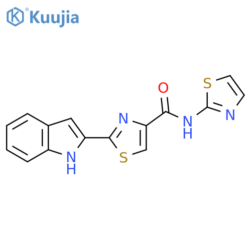 2-(1H-indol-2-yl)-N-(1,3-thiazol-2-yl)-1,3-thiazole-4-carboxamide structure