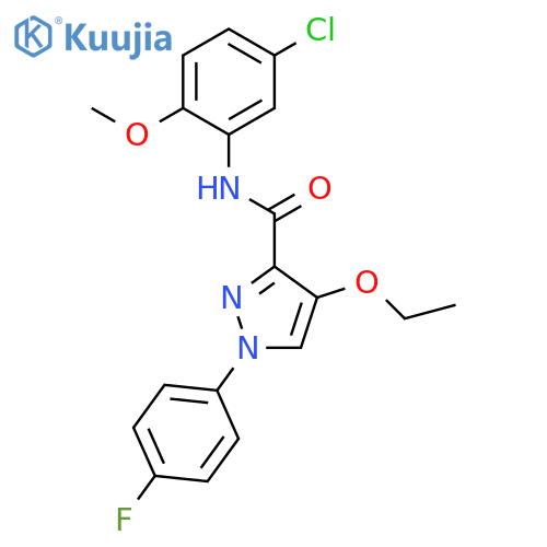 N-(5-chloro-2-methoxyphenyl)-4-ethoxy-1-(4-fluorophenyl)-1H-pyrazole-3-carboxamide structure