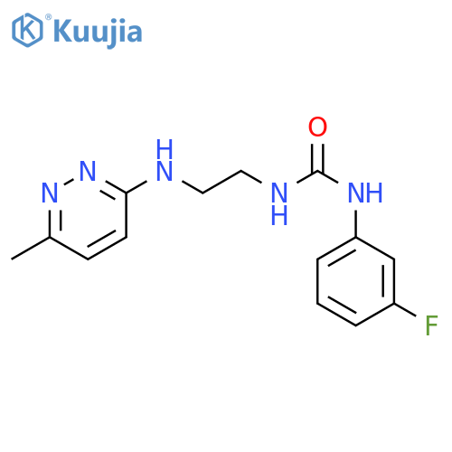 1-(3-fluorophenyl)-3-{2-(6-methylpyridazin-3-yl)aminoethyl}urea structure