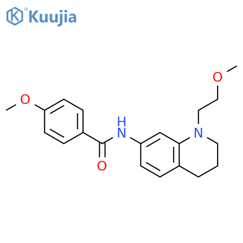 4-methoxy-N-1-(2-methoxyethyl)-1,2,3,4-tetrahydroquinolin-7-ylbenzamide structure