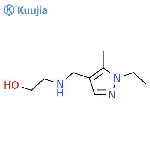 2-{(1-ethyl-5-methyl-1H-pyrazol-4-yl)methylamino}ethan-1-ol structure