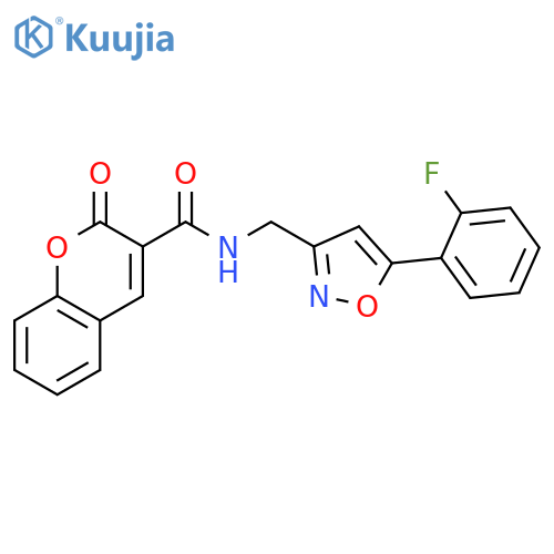 N-{5-(2-fluorophenyl)-1,2-oxazol-3-ylmethyl}-2-oxo-2H-chromene-3-carboxamide structure