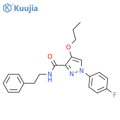 1-(4-fluorophenyl)-N-(2-phenylethyl)-4-propoxy-1H-pyrazole-3-carboxamide structure