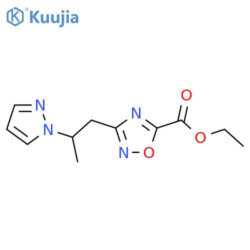 ethyl 3-2-(1H-pyrazol-1-yl)propyl-1,2,4-oxadiazole-5-carboxylate structure