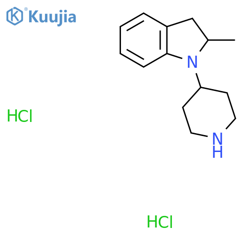 2-Methyl-1-(piperidin-4-yl)-2,3-dihydro-1H-indole dihydrochloride structure