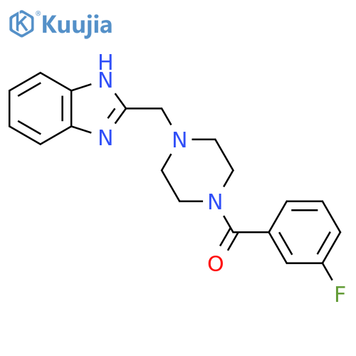 (4-((1H-benzo[d]imidazol-2-yl)methyl)piperazin-1-yl)(3-fluorophenyl)methanone structure