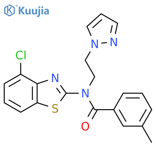 N-(4-chloro-1,3-benzothiazol-2-yl)-3-methyl-N-2-(1H-pyrazol-1-yl)ethylbenzamide structure