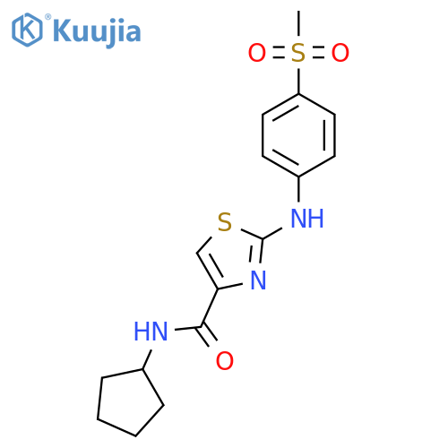 N-cyclopentyl-2-(4-methanesulfonylphenyl)amino-1,3-thiazole-4-carboxamide structure