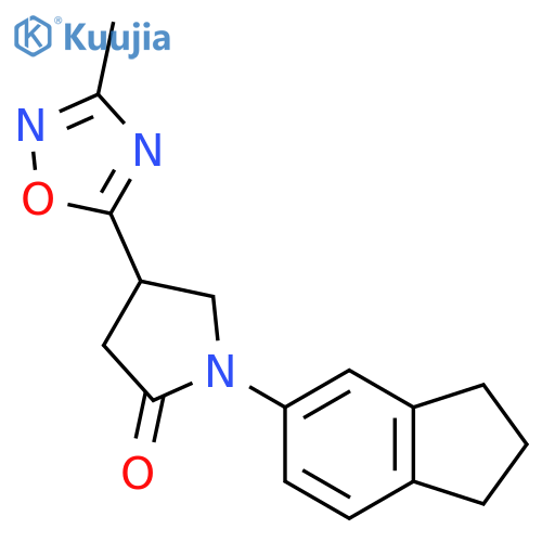 1-(2,3-dihydro-1H-inden-5-yl)-4-(3-methyl-1,2,4-oxadiazol-5-yl)pyrrolidin-2-one structure