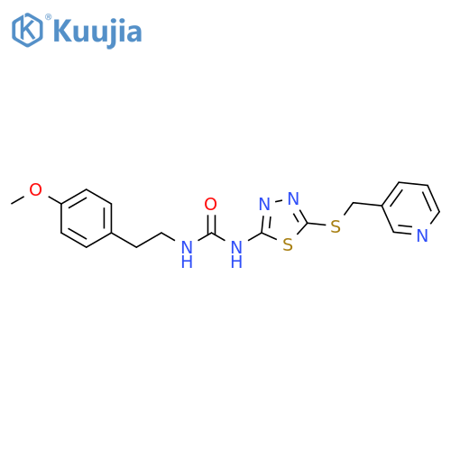 1-[2-(4-methoxyphenyl)ethyl]-3-(5-{[(pyridin-3-yl)methyl]sulfanyl}-1,3,4-thiadiazol-2-yl)urea structure
