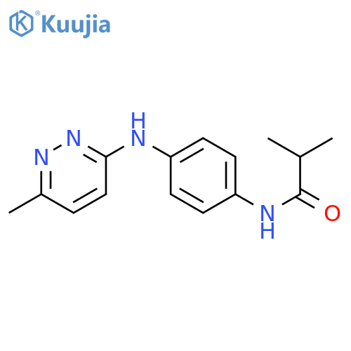 2-methyl-N-{4-[(6-methylpyridazin-3-yl)amino]phenyl}propanamide structure