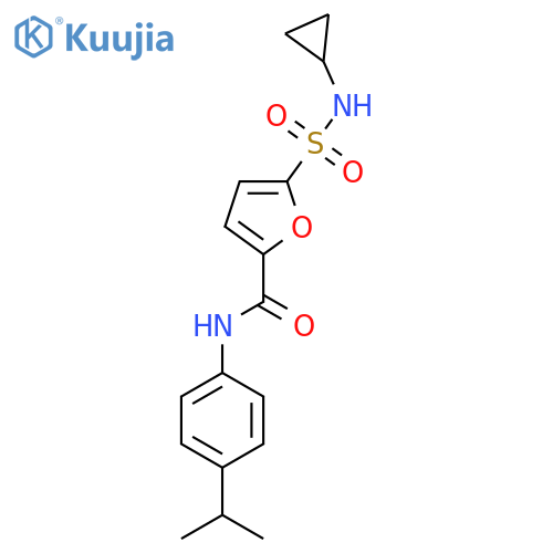 5-(cyclopropylsulfamoyl)-N-4-(propan-2-yl)phenylfuran-2-carboxamide structure