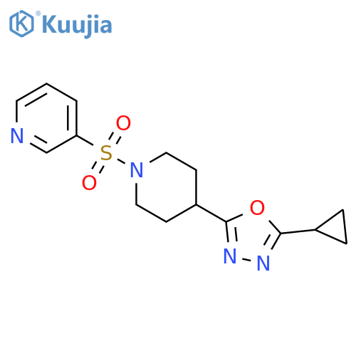3-{4-(5-cyclopropyl-1,3,4-oxadiazol-2-yl)piperidin-1-ylsulfonyl}pyridine structure